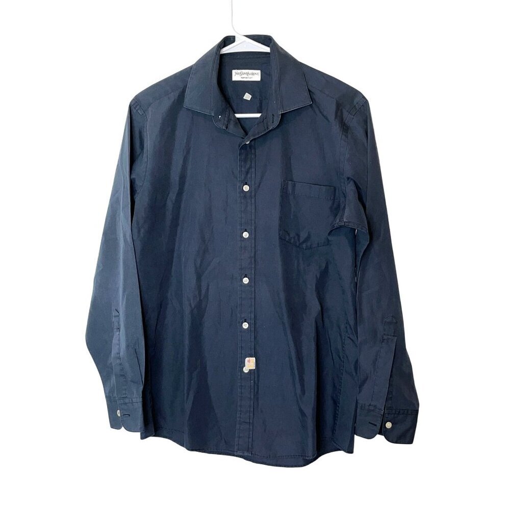 yves saint lauren long sleeve shirt men vintage 15.5(32-33